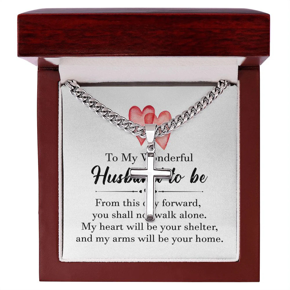 To My Husband-to-Be Artisan Cross Cuban Chain Luxury Box
